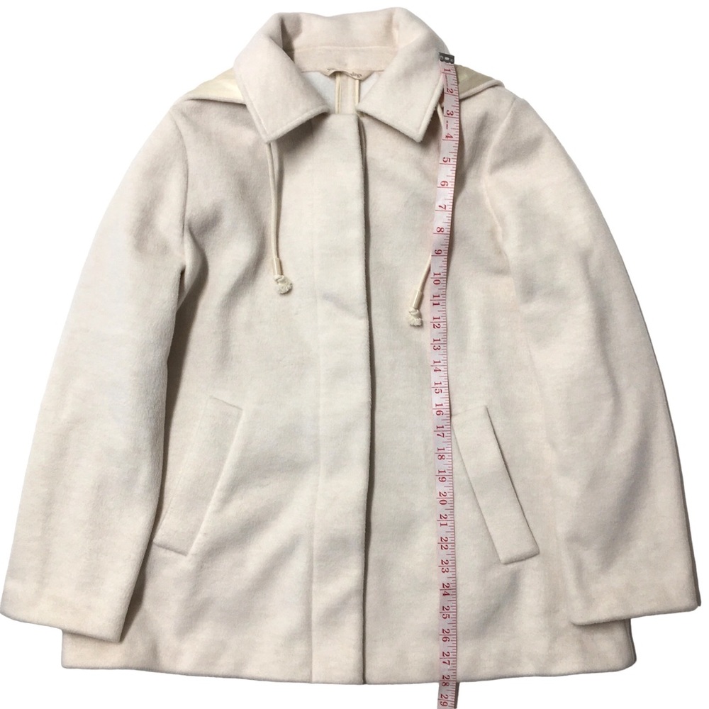 Soft Surroundings Torrente Fleece Hooded Jacket Coat Cream Ivory Medium - Picture 15 of 16